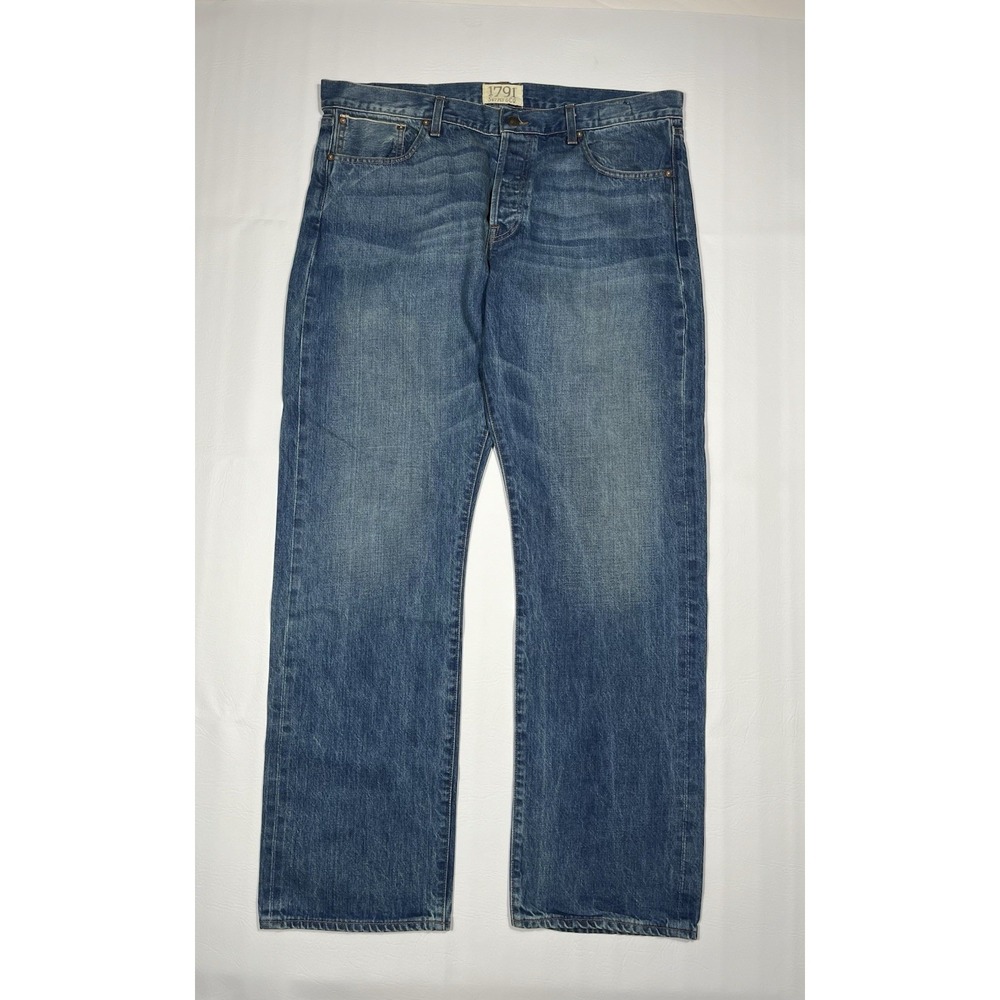 1791 Supply Co Selvedge Denim Jeans Mens 38x34 Blue Button Fly Classic Leg
